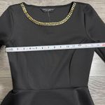 Dorothy Perkins New Black Peplum Top Gold Studded Neckline Hem Women Size XS Photo 2