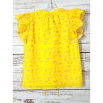 Karina Grimaldi Women's V Neck Tassel Flutter Sleeve Floral Top Bright Yellow XS Photo 10
