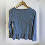 J.Crew  basic long sleeve peplum tee gray Size S big cotton lightweight Photo 0