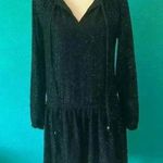 Michael Kors MICHAEL  Black Tie Neck Mettallic Jacquard Mini Dress Size XS Photo 0