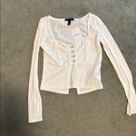 Forever 21 Forget 21 cream corset style Long Sleeve ribbed Top Photo 5