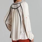 Free People Tiger Lily Floral Embroidered Boho Peasant Top Blouse Shirt XS Photo 1