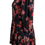 Alice + Olivia Moore Mini Dress Women’s Size XS Black Floral Blouson Sleeve Tier Photo 6