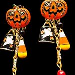 Halloween Earrings New Jack O Lantern Candy Corn Ghost Beads Pumpkin Pie… Photo 9