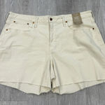 Madewell Cream Curvy Perfect Mid-Length Jean Shorts - New - Size 20 Photo 0