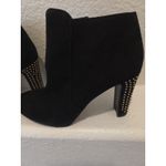 Nine West Ankles Boots Size 9 1/2 4" Studded Heel Side Zip Faux Suede Womens Photo 1
