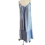Velvet Tees Velvet by Graham & Spencer Dinae Jacquard Maxi Dres in White & Colbot Blue Photo 2