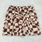 Looney Tunes  brown and white checkered mini high waist skirt Photo 0