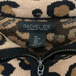 Rachel Zoe  Leopard Print Zip Up Knit Sweater Jacket Long Sleeve Photo 3