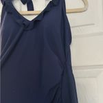 MiracleSuit  Navy Blue Halter Swim Dress Side Ruched Size 14 Style 174014323 Photo 3