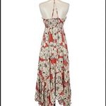 Free People  intimately red and cream Floral halter tiered maxi dress sz S Photo 1