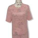 Torn By Ronny Kobo  Pink Open Knit Short Sleeve top Photo 1