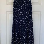 Evan Picone  Navy Blue Polka Dot Halter Swing Dress GUC Photo 0