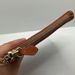 Dooney & Bourke Blue Brown Signature Pouch Case with Keychain Photo 3