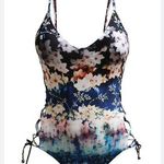 Rachel Roy $116  Women's Printed Lace-Up One‎ Piece Swimsuit, Garden Size XL Photo 0