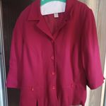 Dress Barn  womens 14w red 4 button blazer jacket rayon blend Photo 0
