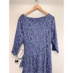 Alex Evenings Sheath Maxi Dress Size 14 Blue Lace Sequined Cocktail Party NEW Photo 9