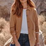 J Jill Modern Barn Knit Shacket Jacket Button Tan Camel Soft Casual, M Petite Size undefined Photo 0