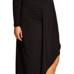 EXPRESS  Black Asymmetrical Midi Dress Event Formal Date Night Photo 0