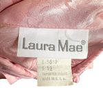 Vintage Laura Mae Pink Satin Baroque Floral Draped Blouse 12 | Silky Retro Glam Photo 5