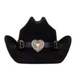 8 Other Reasons Gold Heart Cowboy Hat in Black One Size New Womens Western Photo 1
