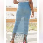Pink Lily CLOVER FIELDS BLUE FRINGE HEM KNIT MAXI SKIRT Photo 2