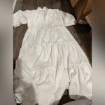 Amanda Uprichard  Saffron Dress 3/4 Sleeve Ruffle Tiered Midi white xs Photo 8