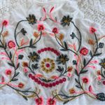 Lucky Brand Top flutter sleeve embroidered floral Babydoll Whimsical Fairy Small Photo 3