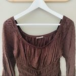 Altar'd State  Long Sleeve Blouse Brown Sz Small Photo 1