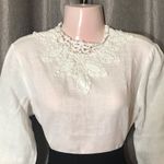 ZARA  Basic White Embroidered Long Sleeve Blouse Photo 1