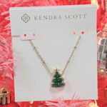Kendra Scott Christmas Holiday Tree Gold Short Pendant Necklace Photo 1