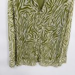 Joie  Button Front Shirt Womens Medium Green White Zebra Print Fairy Layered Photo 2