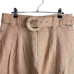 Farm Rio Shorts Womens Medium Beige Tailored Linen Belted High Rise Summer NEW Photo 1