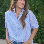 Frank & Eileen  Eileen Relaxed Button-Up Shirt, Blue Stripe Hearts Photo 0