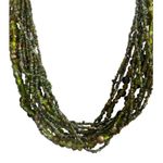 Women’s Necklace Seed Bead Multi Strand Layered Green Bronze Multi 9/10” Length Photo 2