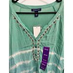 Bandolino Green Tie Dye V Neck 3/4 Sleeve Bohemian Tunic Size XXL retro Photo 3