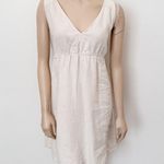 United Colors Of Benetton [] Cream Sleeveless Linen A-Line Mini Dress Sz Large L Photo 0