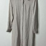 Jenni Kayne Silk Satin Button Front Shirt Dress Printed Cream Womens Size S Photo 0
