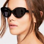 Free People Black Cat Eye Sunglasses Photo 0