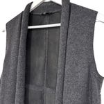 Lafayette 148 Leather Wool Cashmere sleeveless cardigan size Medium Women’s Black Photo 1