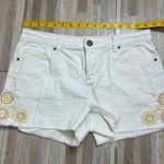 LC Lauren Conrad  Crochet Applique White Denim Shorts, Size 8 Photo 3