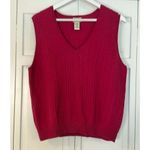 L.L. Bean cashmere wool cableknit vneck sweater vest large Pink Photo 7