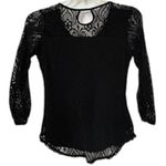 No Boundaries Victorian Gothic Black Lace Long Sleeve Top Sz.‎ S Romantic Fall Layer Witchy Photo 0