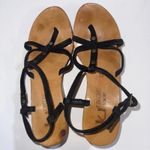 K Jacques St. Tropez Boho Wood Clog Leather Strap Wedge Sandals Brown 7.5 Photo 2