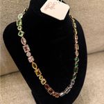 Camila Coelho NWT Gemstone Jewel Bejeweled Multicolor Rainbow Gold Necklace Photo 1