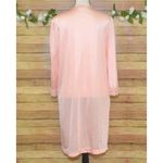 Vanity Fair Long Robe Pink Peach Small Gown USA Tricot All Nylon Vintage Buttons Photo 6
