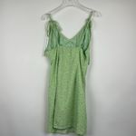 SheIn Green Floral Spaghetti Strap Short Summer Dress Shoulder Tie Size Small Photo 4