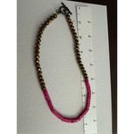 Vintage Y2K Womens Pink & Copper Tone Beaded Princess Choker Necklace 90s Beachy Photo 4