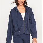 Old Navy Hoodie Zip Up Blue Vintage Cropped Casual Sweatshirt XL Photo 0