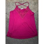 Nine Britton Size 1X Hot Pink Lace trimmed Crossback Camisole Photo 1
